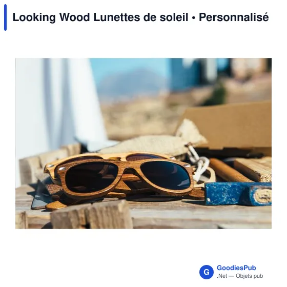Lunettes de soleil personnalisables imitation bois avec logo - Looking Wood - Image 1
