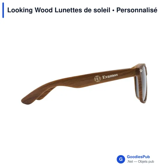 Lunettes de soleil personnalisables imitation bois avec logo - Looking Wood - Image 3