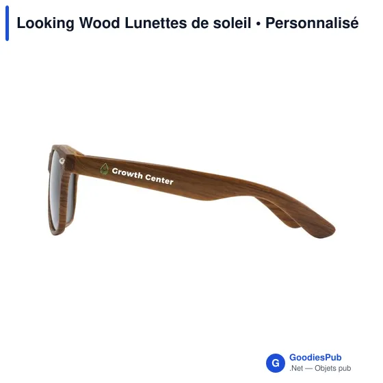 Lunettes de soleil personnalisables imitation bois avec logo - Looking Wood - Image 4