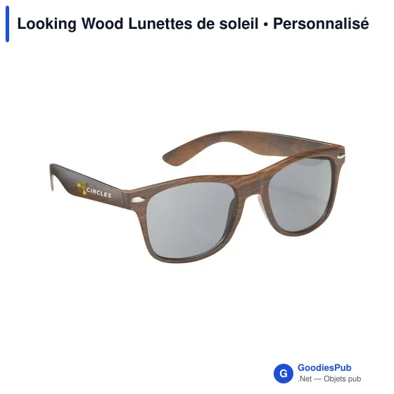 Lunettes de soleil personnalisables imitation bois avec logo - Looking Wood - Image 5