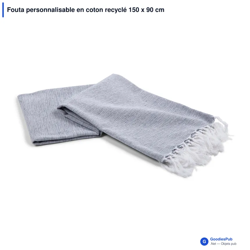 Fouta personnalisable en coton recyclé 150 x 90 cm avec logo - Lord Nelson Victory - Image 2