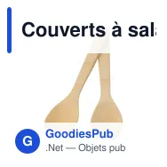 Couverts à salade personnalisables en bambou - Lot de 2 - Charlotteavec logo - Miniature 2