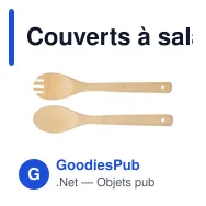 Couverts à salade personnalisables en bambou - Lot de 2 - Charlotteavec logo - Miniature 4