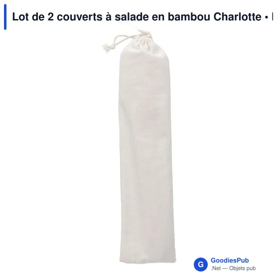 Couverts à salade personnalisables en bambou - Lot de 2 - Charlotteavec logo - Image 6