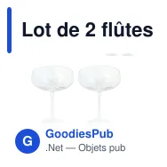 Lot de 2 flûtes à champagne personnalisables 300 ml avec logo - Byon Opacity - Miniature 1
