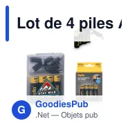 Lot de 4 piles AA personnalisable rechargeables USB-C 2000 mAh avec logo - Aqiila - Miniature 1