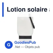 Lotion solaire à mousqueton personnalisable SPF 30 avec logo - PP recyclé 30 ml - Miniature 3
