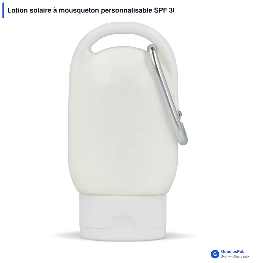 Lotion solaire à mousqueton personnalisable SPF 30 avec logo - PP recyclé 30 ml - Image 6