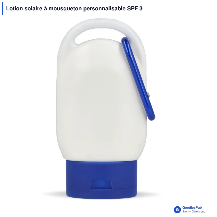 Lotion solaire à mousqueton personnalisable SPF 30 avec logo - PP recyclé 30 ml - Image 7