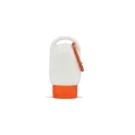 Variante Orange - Lotion solaire à mousqueton personnalisable SPF 30 avec logo - PP recyclé 30 ml