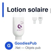 Lotion solaire personnalisable SPF 30 de 30 ml avec logo - Étiquette - Miniature 1