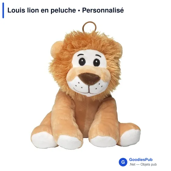 Peluche personnalisable Louis lion avec logo - Douceur et élégance - Image 2