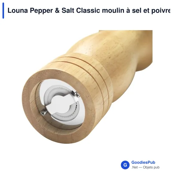 Moulin à sel et poivre personnalisable Louna Pepper & Salt Classicavec logo - Image 3