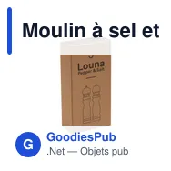 Moulin à sel et poivre personnalisable Louna Pepper & Salt Classicavec logo - Miniature 4