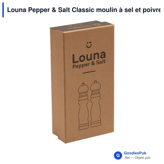 Moulin à sel et poivre personnalisable Louna Pepper & Salt Classicavec logo - Image 4