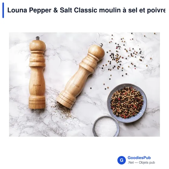 Moulin à sel et poivre personnalisable Louna Pepper & Salt Classicavec logo - Image 5