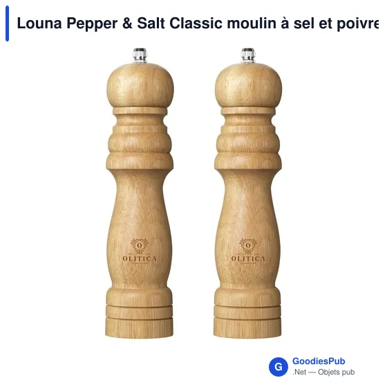 Moulin à sel et poivre personnalisable Louna Pepper & Salt Classicavec logo - Image 6