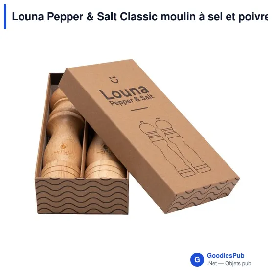 Moulin à sel et poivre personnalisable Louna Pepper & Salt Classicavec logo - Image 7
