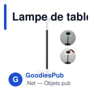 Lampe de table personnalisable LOUNGE avec logo - Miniature 1