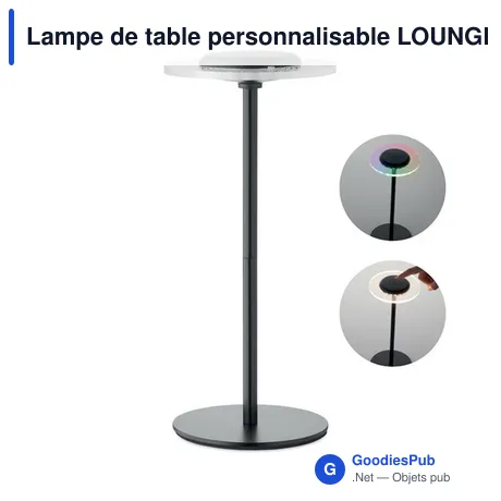 Lampe de table personnalisable LOUNGE avec logo