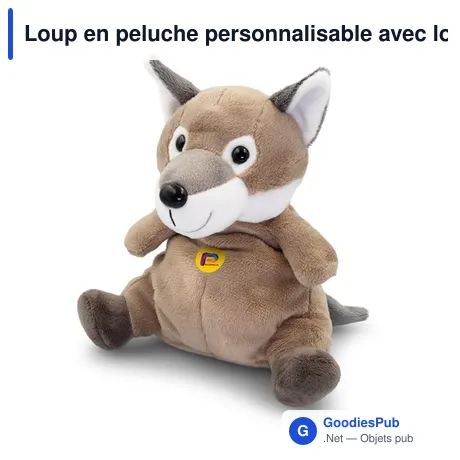 Loup en peluche personnalisable avec logo - Loki