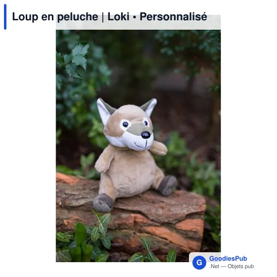 Loup en peluche personnalisable avec logo - Loki - Image 2