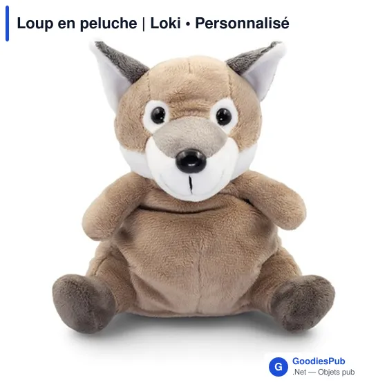 Loup en peluche personnalisable avec logo - Loki - Image 4
