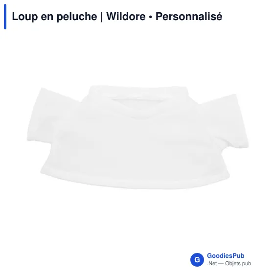 Peluche personnalisable Loup avec T-shirt pour logo - Wildore - Image 7
