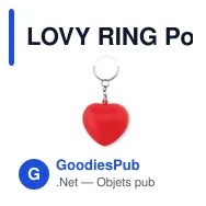 LOVY RING Porte-clés en PU forme cœur - Miniature 1