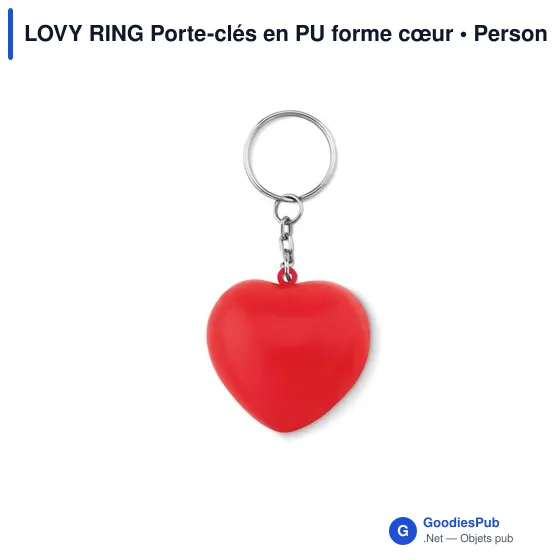 LOVY RING Porte-clés en PU forme cœur - Image 1
