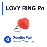LOVY RING Porte-clés en PU forme cœur - Miniature 2