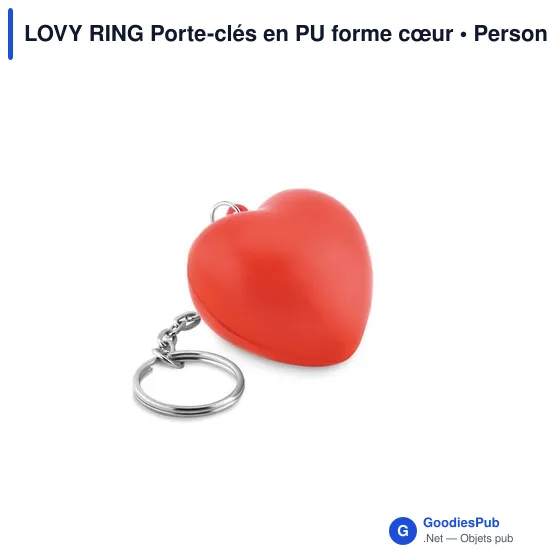 LOVY RING Porte-clés en PU forme cœur - Image 2