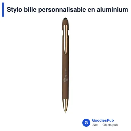 Stylo bille personnalisable en aluminium recyclé avec logo - Luca Copper Stylus