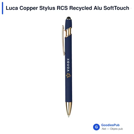 Stylo bille personnalisable en aluminium recyclé avec logo - Luca Copper Stylus - Image 11