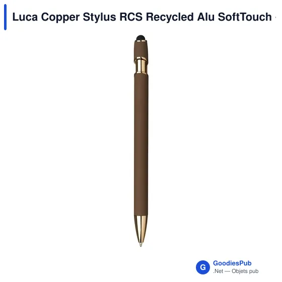 Stylo bille personnalisable en aluminium recyclé avec logo - Luca Copper Stylus - Image 3