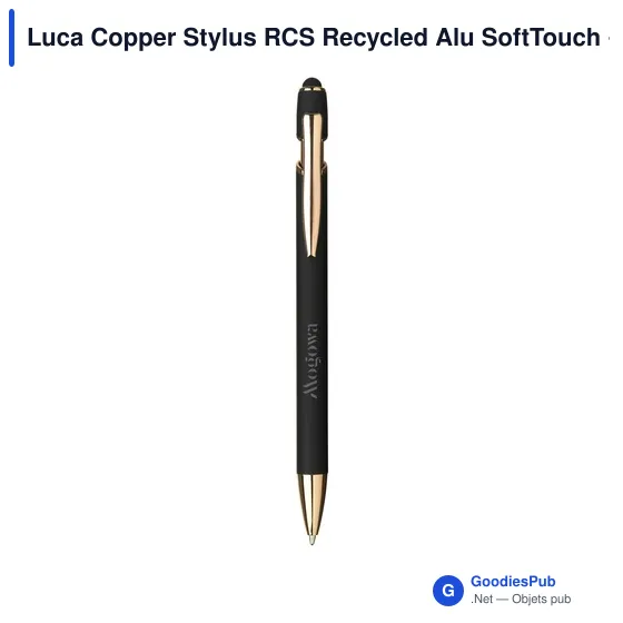 Stylo bille personnalisable en aluminium recyclé avec logo - Luca Copper Stylus - Image 4