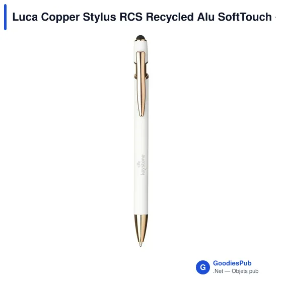 Stylo bille personnalisable en aluminium recyclé avec logo - Luca Copper Stylus - Image 7