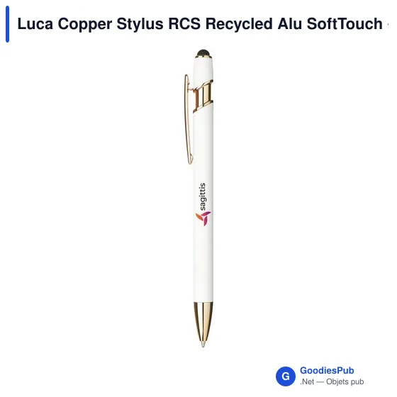 Stylo bille personnalisable en aluminium recyclé avec logo - Luca Copper Stylus - Image 8