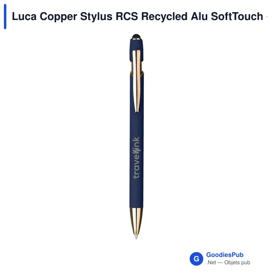 Stylo bille personnalisable en aluminium recyclé avec logo - Luca Copper Stylus - Image 10