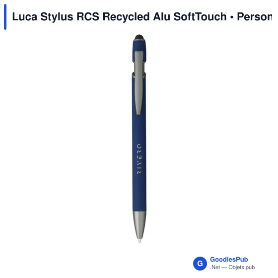 Stylo bille personnalisable Luca Stylus RCS avec logo - Image 7