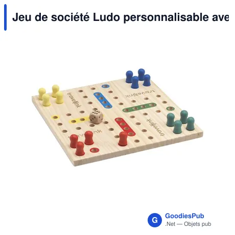Jeu de société Ludo personnalisable avec logo - Bois FSC
