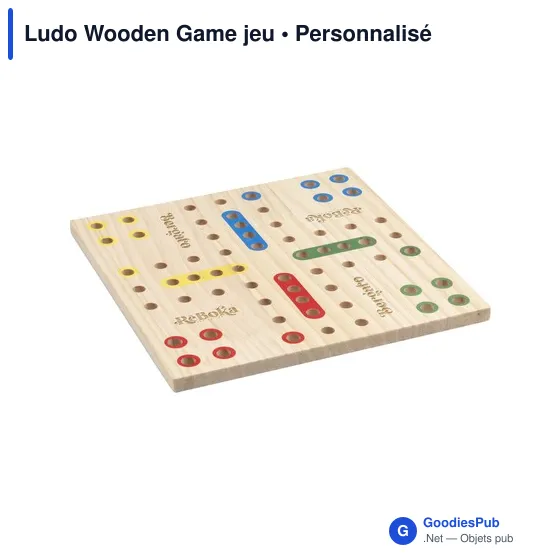 Jeu de société Ludo personnalisable avec logo - Bois FSC - Image 2