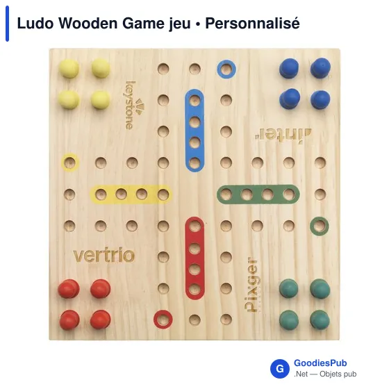 Jeu de société Ludo personnalisable avec logo - Bois FSC - Image 3
