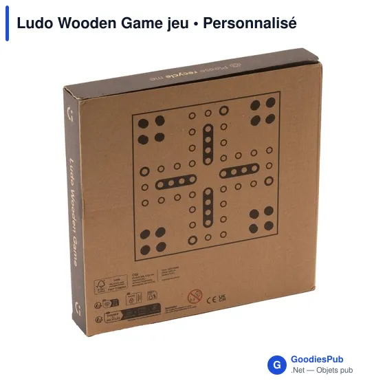 Jeu de société Ludo personnalisable avec logo - Bois FSC - Image 5