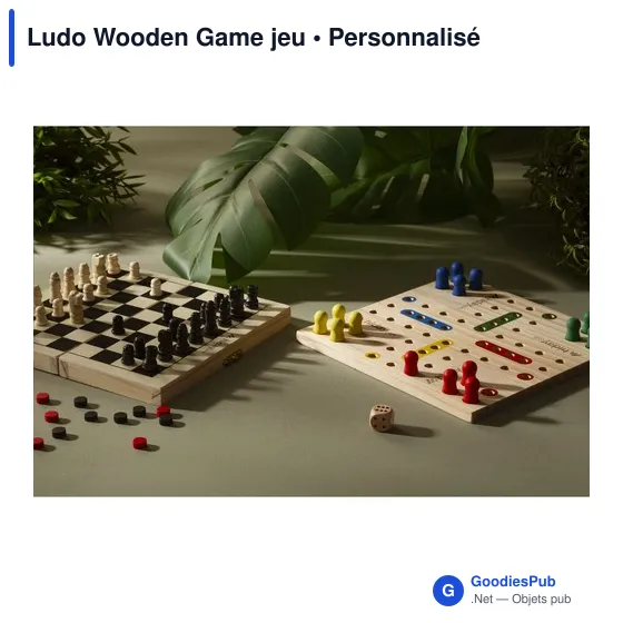 Jeu de société Ludo personnalisable avec logo - Bois FSC - Image 6