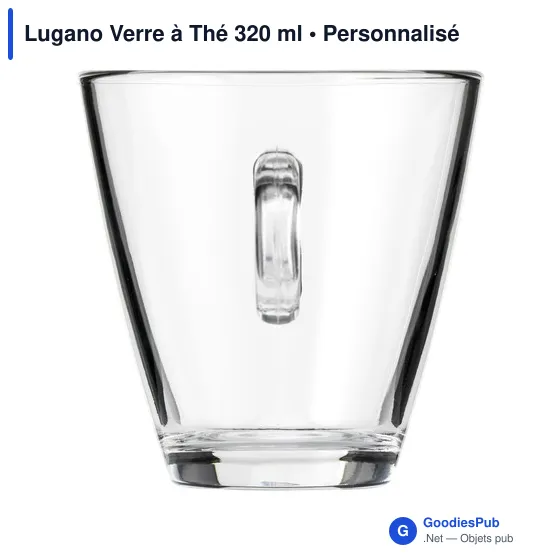 Verre à Thé personnalisable Lugano avec logo - 320 ml - Image 1