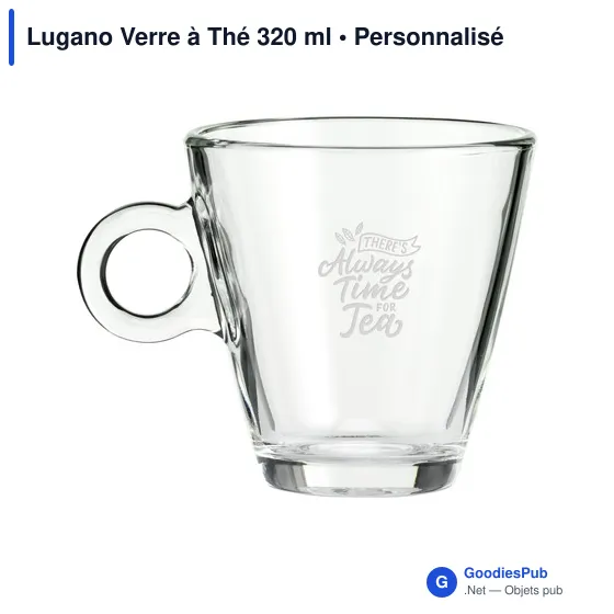 Verre à Thé personnalisable Lugano avec logo - 320 ml - Image 2