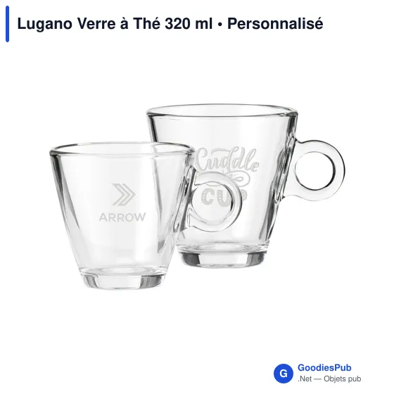Verre à Thé personnalisable Lugano avec logo - 320 ml - Image 3