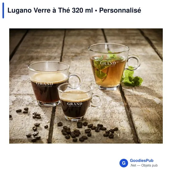 Verre à Thé personnalisable Lugano avec logo - 320 ml - Image 5