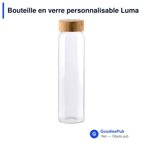 Bouteille en verre personnalisable Luma Glass 1 L avec logo